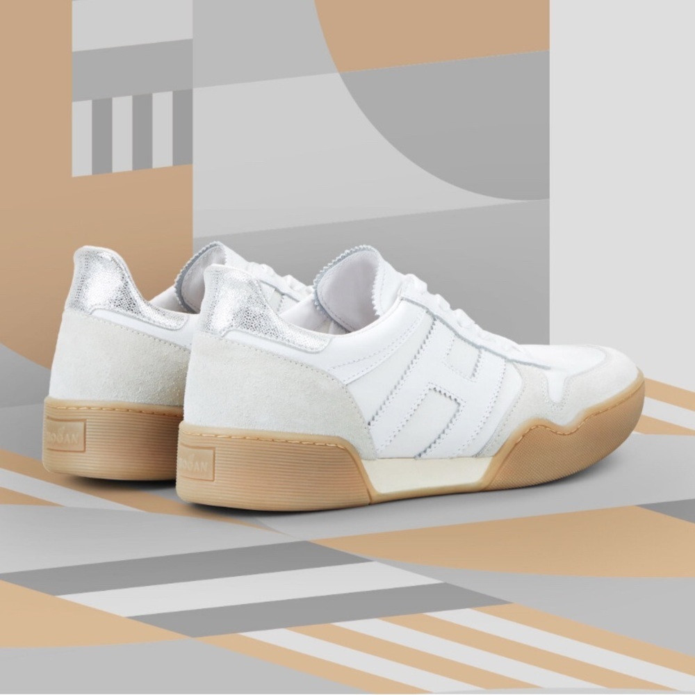 Hogan White and Cream Casual Sneakers size 6
